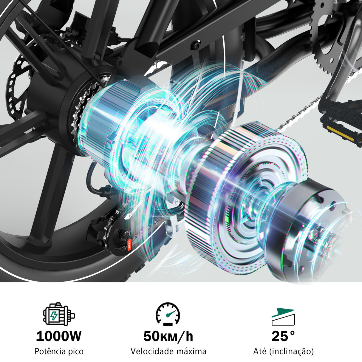 HY9 Pro Bicicleta Elétrica com Dupla Bateria e Longa Autonomia