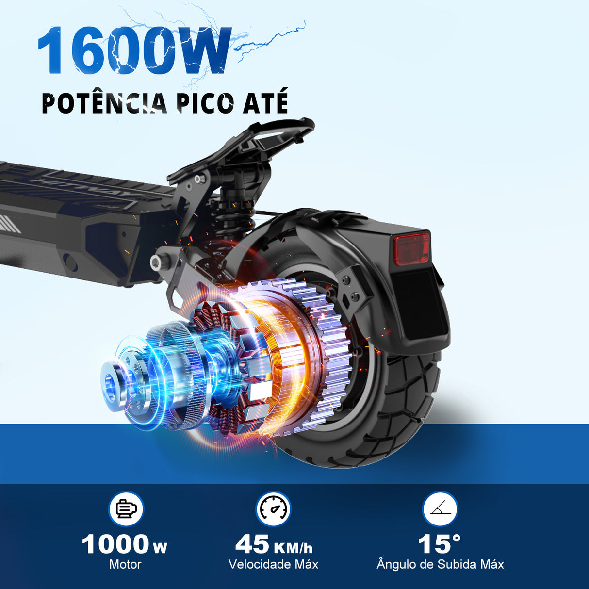 H18 Patinete Elétrico 1000W Potente