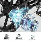 HY9 Pro Bicicleta Elétrica com Dupla Bateria e Longa Autonomia