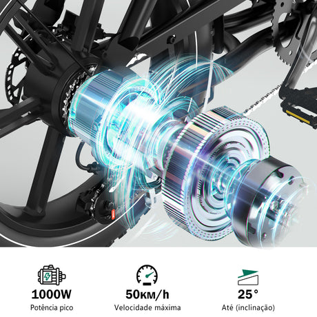 HY9 Pro Bicicleta Elétrica com Dupla Bateria e Longa Autonomia