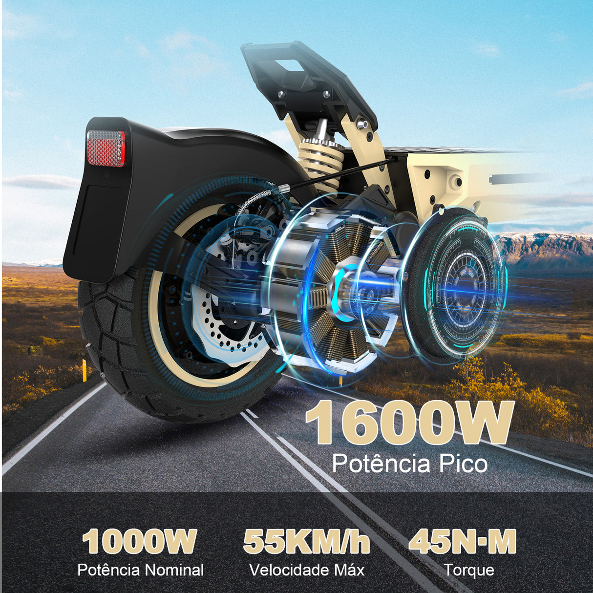 H16 Patinete Elétrico Off-Road 1000W