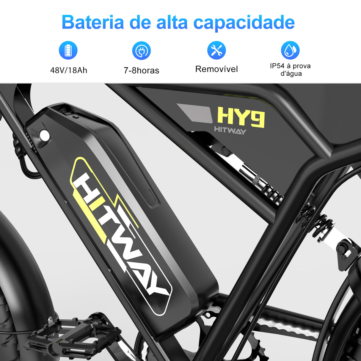 HY9 Bicicleta Elétrica 1000W com APP e NFC
