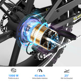 HY9 Bicicleta Elétrica 1000W com APP e NFC